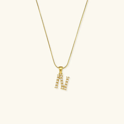 [ElanLuxe]Augustine Initial Letter Pearl Necklace