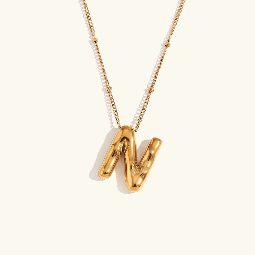[ElanLuxe]Balloon Gold Initial Necklace