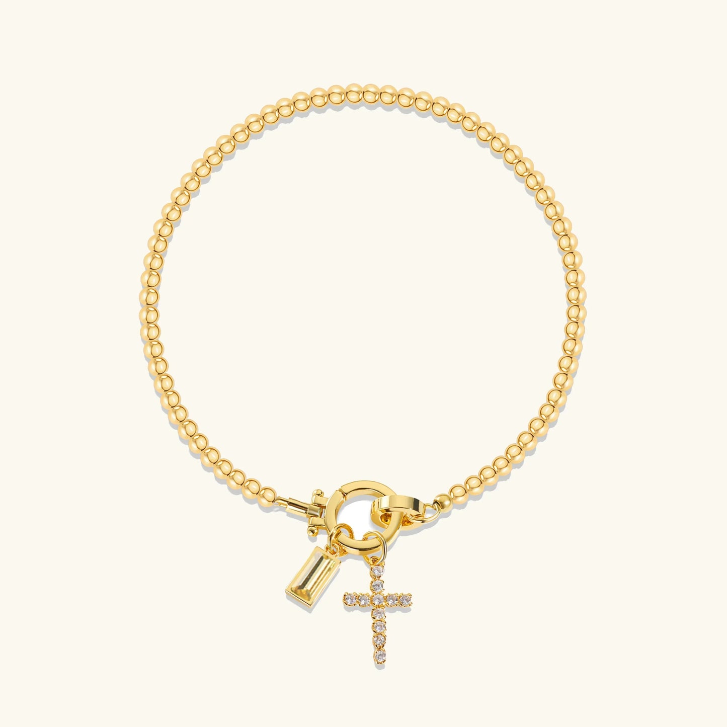 [ElanLuxe]Amalia Birthstone Cross Bracelet