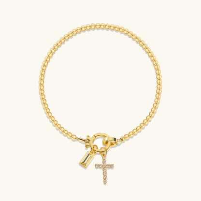 [ElanLuxe]Amalia Birthstone Cross Bracelet