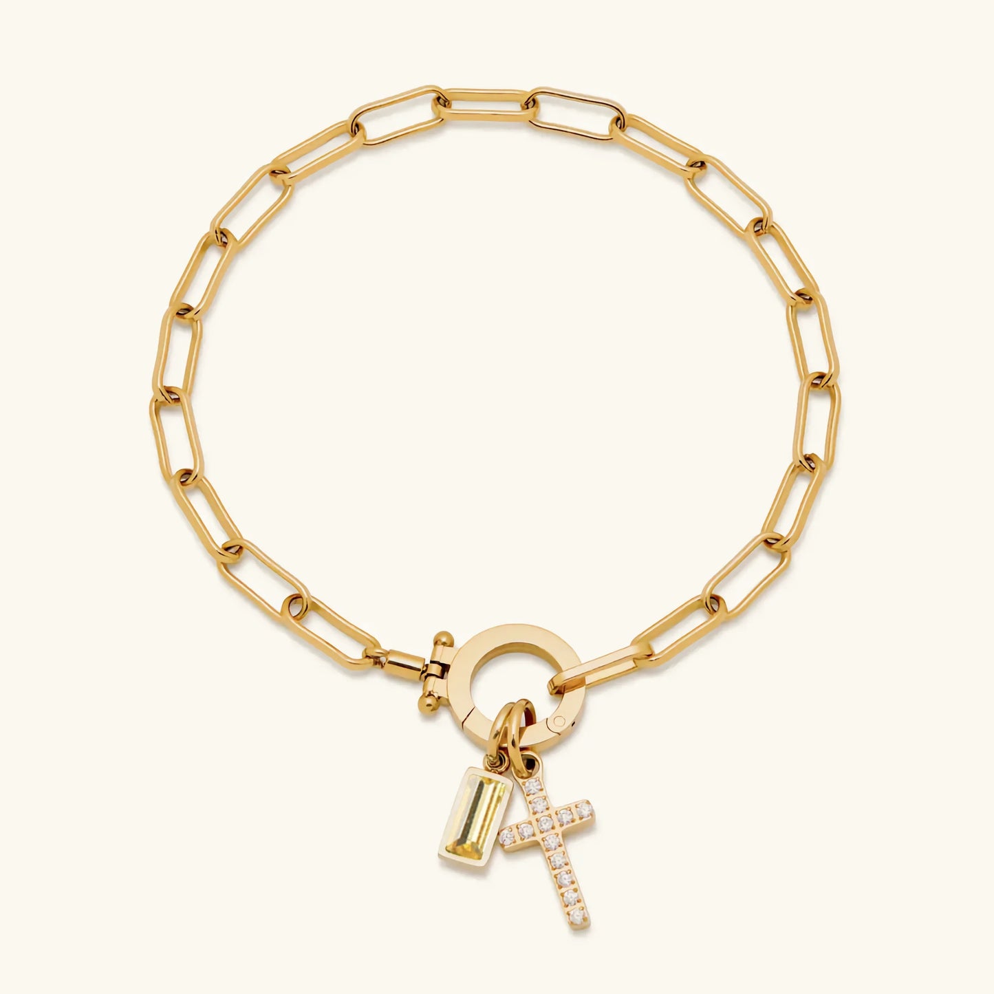 [ElanLuxe]Annabella Birthstone Cross Bracelet