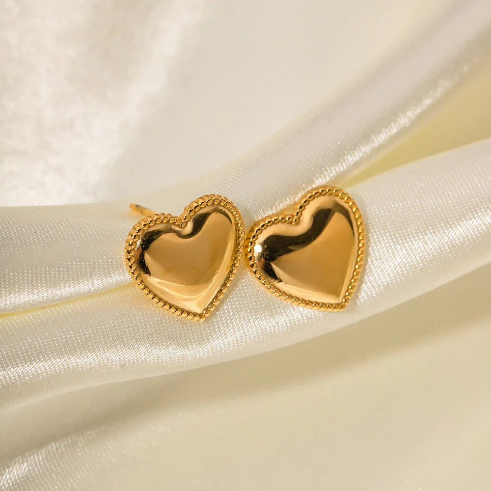 [ElanLuxe]Ruth Heart Gold Earrings