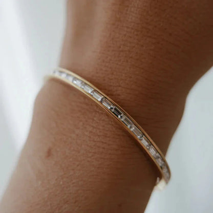 [ElanLuxe]Grace Gold Diamond Bangle
