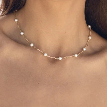 [ElanLuxe]Nora Gold Pearl Necklace