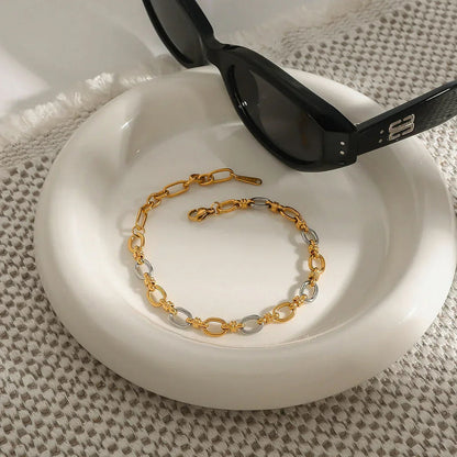 [ElanLuxe]Addison Two Tone Gold Bracelet