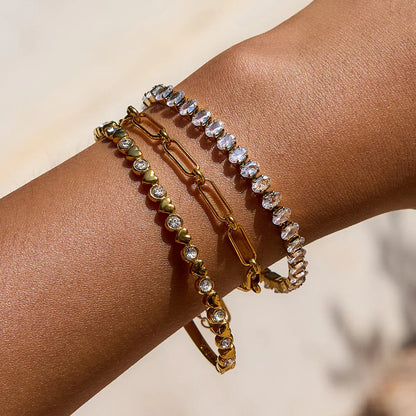 [ElanLuxe]Avaria Oval Cut Tennis Bracelet