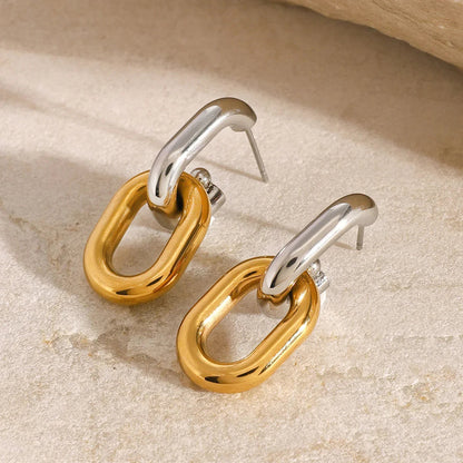 [ElanLuxe]Taylor Two Tone Double Hoops