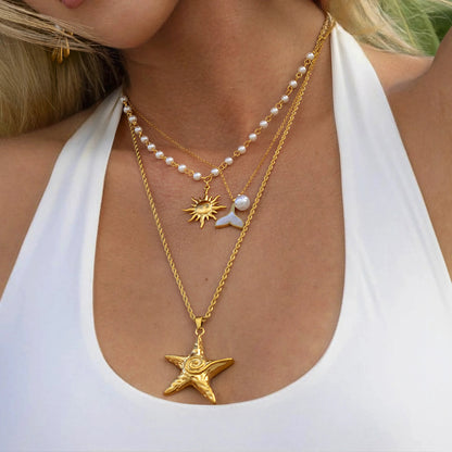 [ElanLuxe]Tammy Gold Starfish Necklace