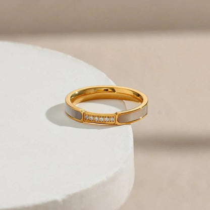 [ElanLuxe]Gabrielle Diamond Simulant Gold Ring