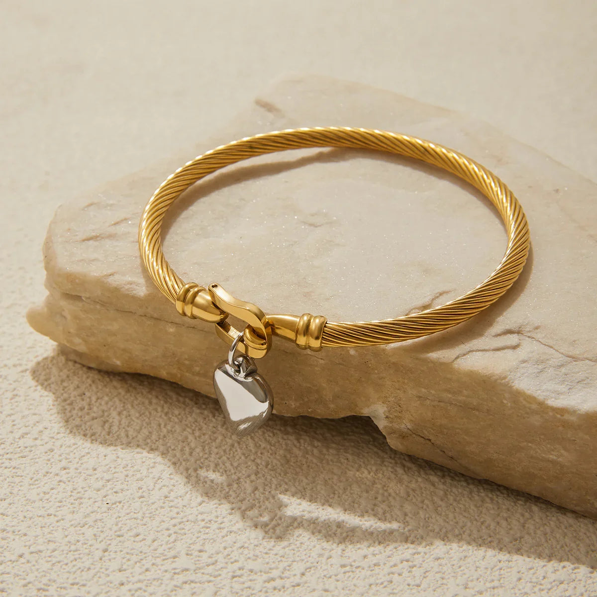 [ElanLuxe]Solenne Twisted Band Gold Bracelet