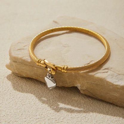[ElanLuxe]Solenne Twisted Band Gold Bracelet