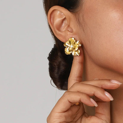 [ElanLuxe]Ainsley Floral Gold Earrings