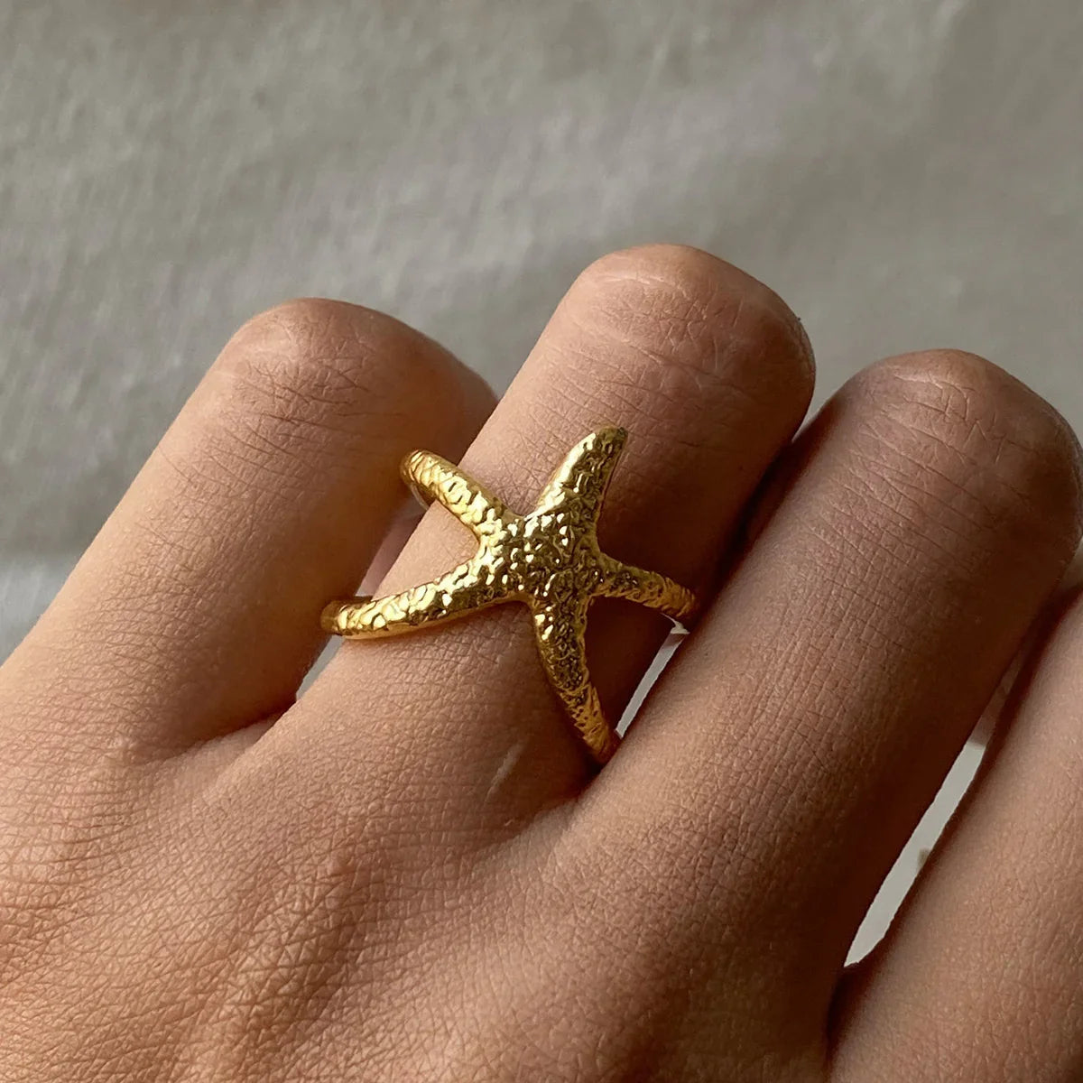[ElanLuxe]Aurelie Gold Starfish Ring