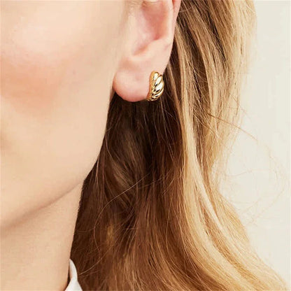 [ElanLuxe]Croissant Huggie Earrings