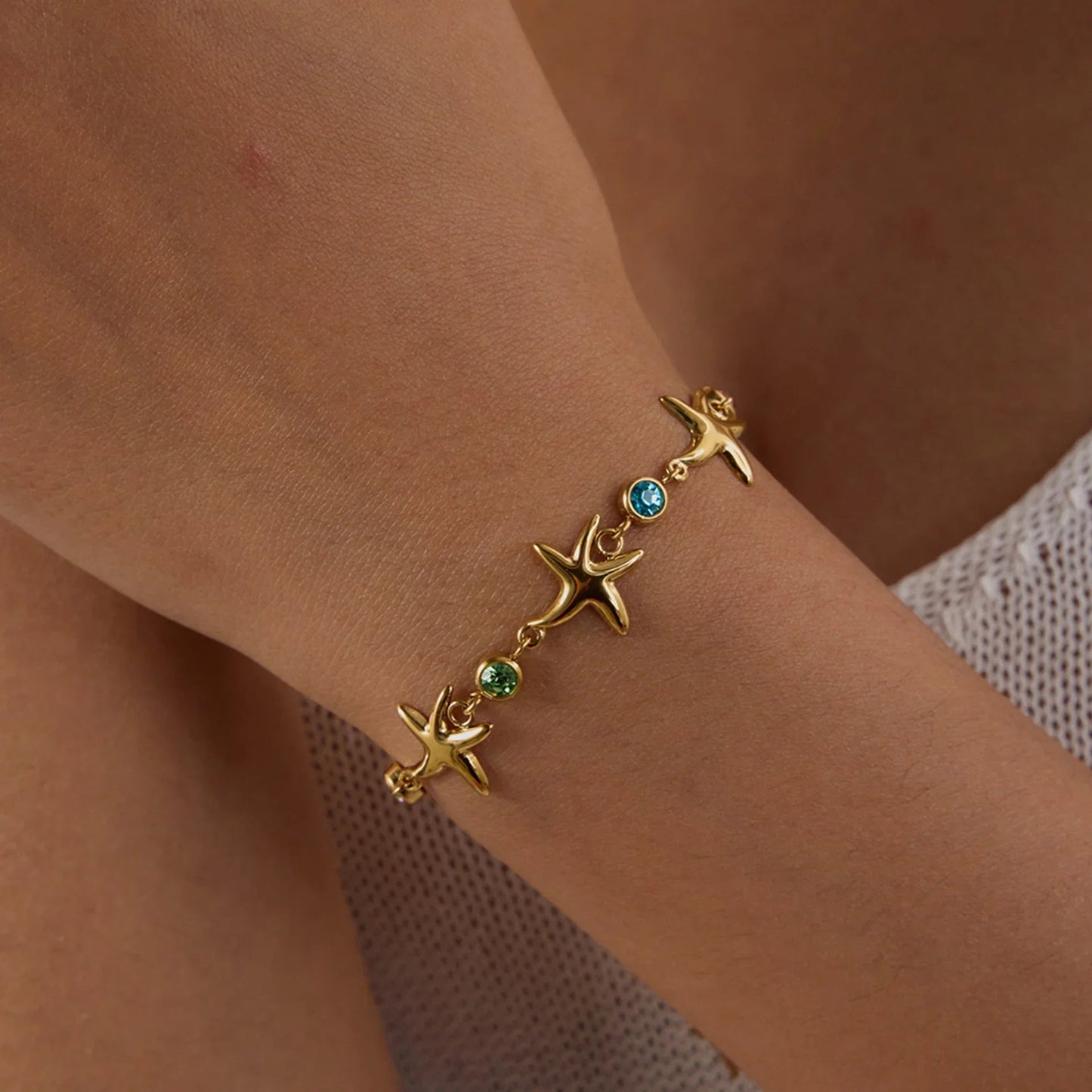 [ElanLuxe]Kristine Golden Starfish Bracelet