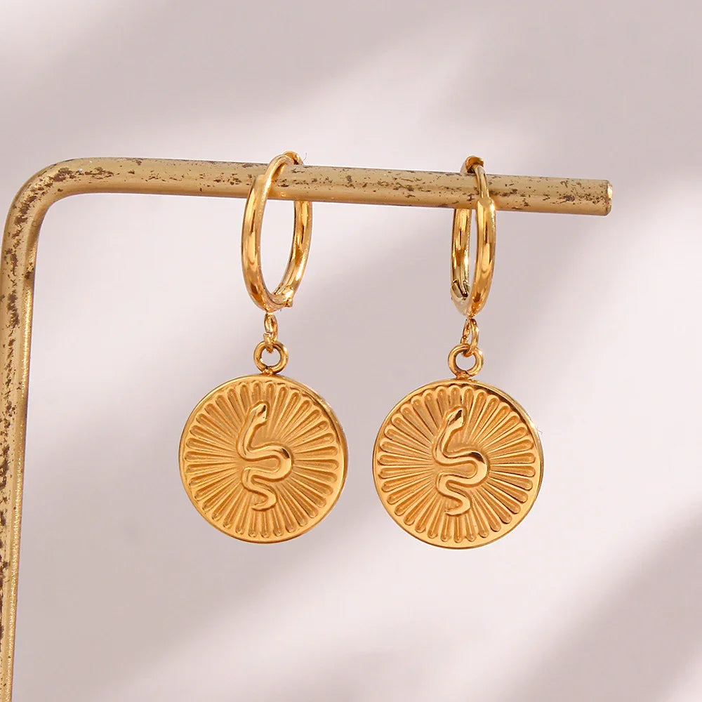 [ElanLuxe]Eliana Serpent Coin Earrings