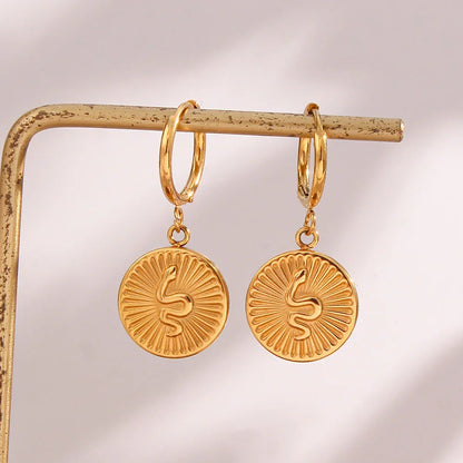 [ElanLuxe]Eliana Serpent Coin Earrings