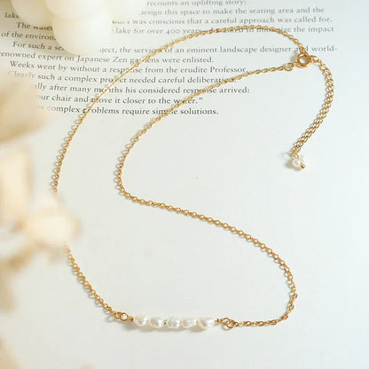 [ElanLuxe]Fleur Freshwater Pearl Gold Necklace