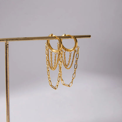 [ElanLuxe]Alaina Link Chain Hoops
