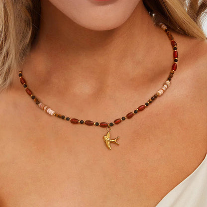 [ElanLuxe]Sierra Tiger Eye Beads Necklace