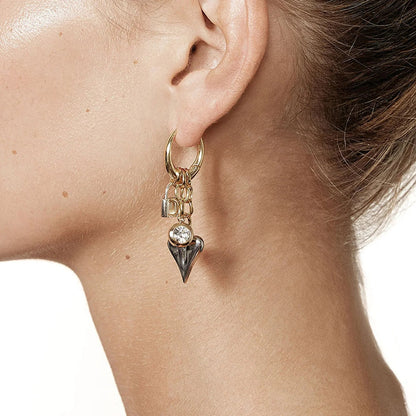 [ElanLuxe]Sarah Heart & Lock Gold Earrings