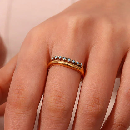 [ElanLuxe]Adeline Diamond Simulant Gold Ring