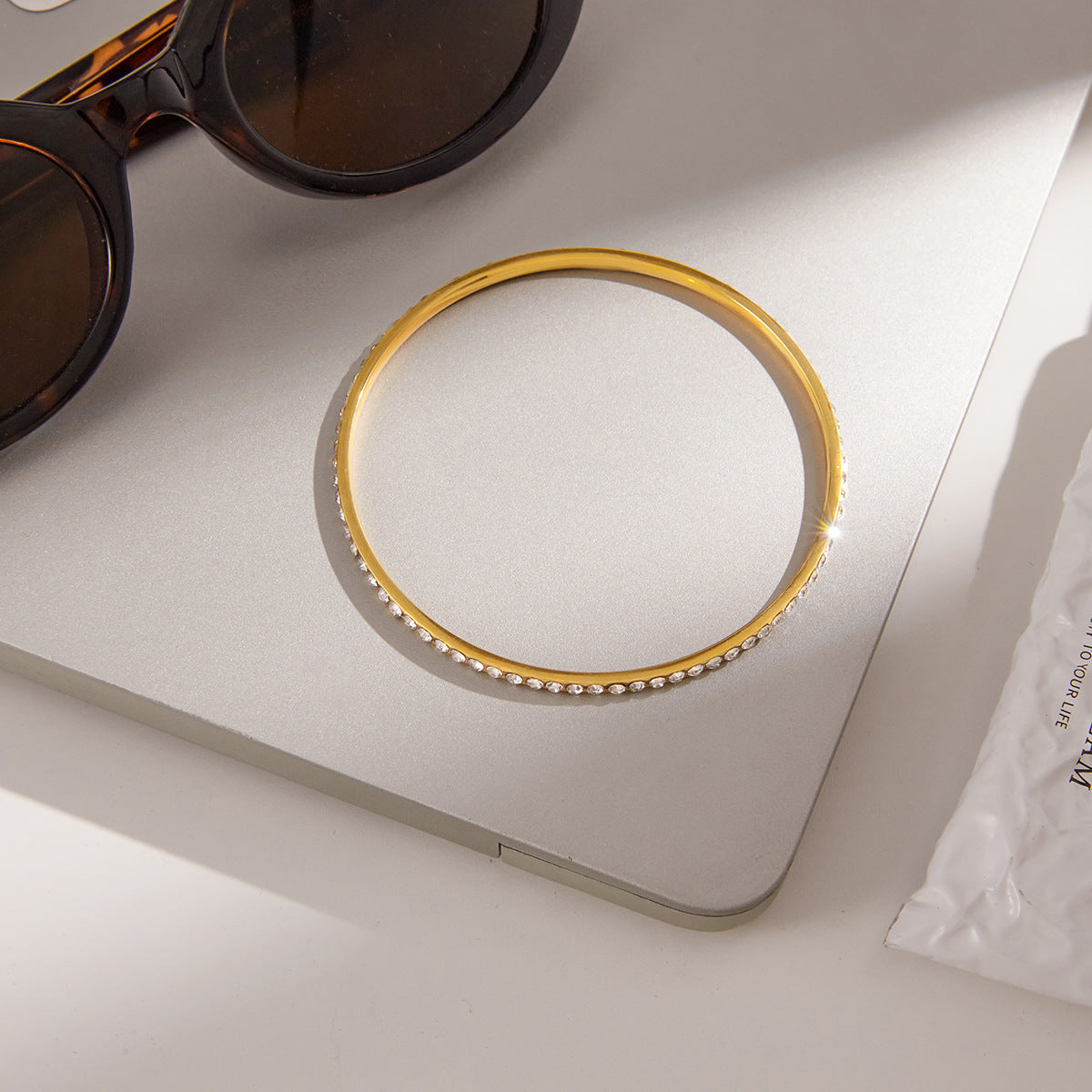 [ElanLuxe]Kalista Diamond Gold Bangle
