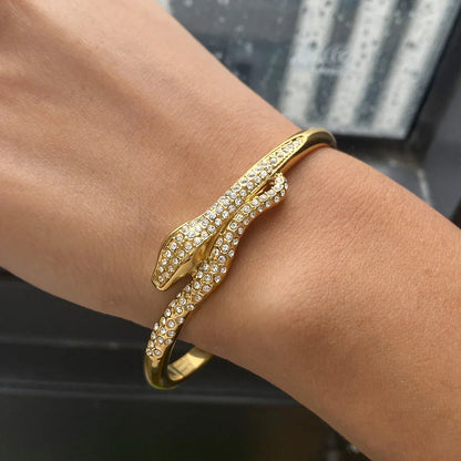 [ElanLuxe]Rosalee Serpentine Diamond Bangle