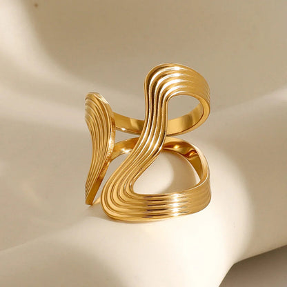 [ElanLuxe]Vivi Twisted Band Gold Ring