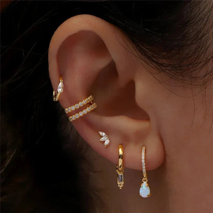 [ElanLuxe]Trio Flat Back Diamond Stud