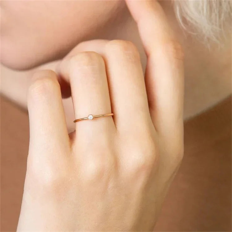 [ElanLuxe]Amelia Birthstone Stacker Ring