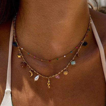 [ElanLuxe]Cambria Coastal Charm Layered Necklace