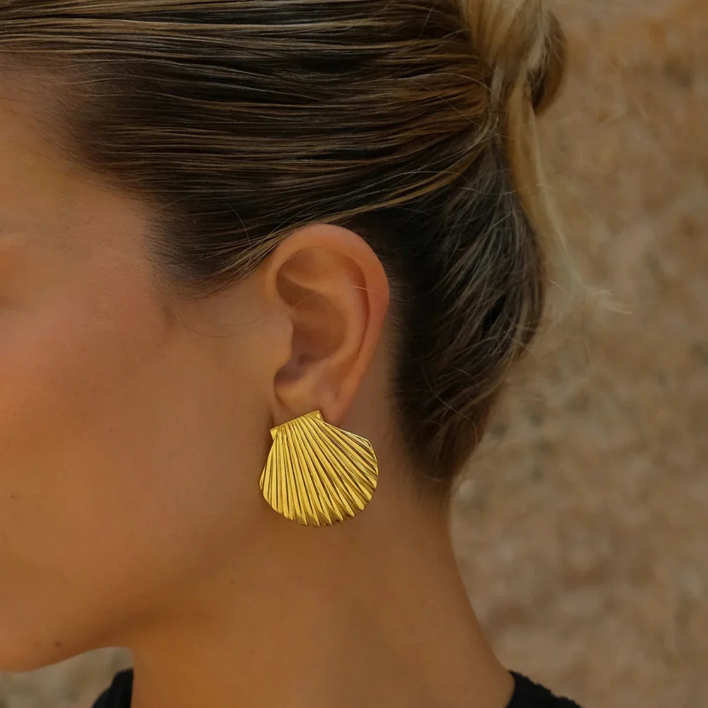 [ElanLuxe]Nicole Seashell Gold Earrings