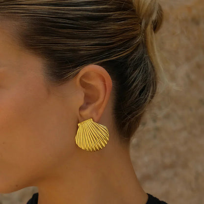 [ElanLuxe]Nicole Seashell Gold Earrings