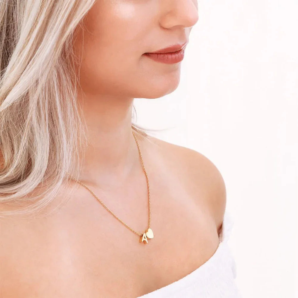 [ElanLuxe]Ria Initial Letter Gold Necklace