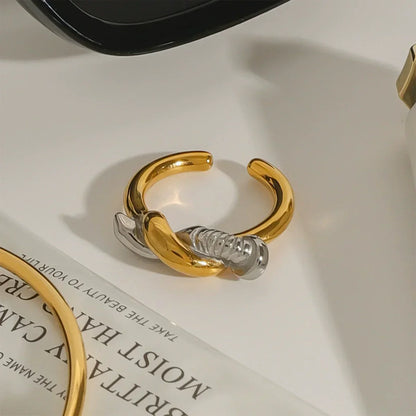 [ElanLuxe]Trinity Twisted Nail Ring