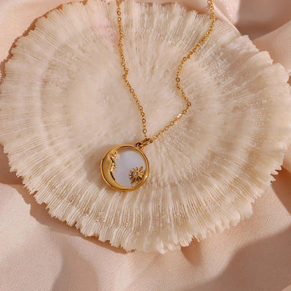 [ElanLuxe]Evangeline Lunar Gold Necklace