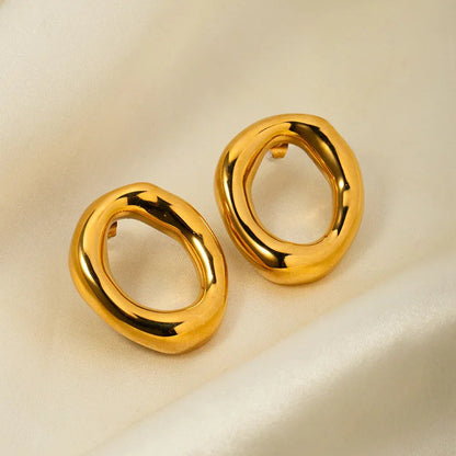 [ElanLuxe]Raquel Open Oval Earrings