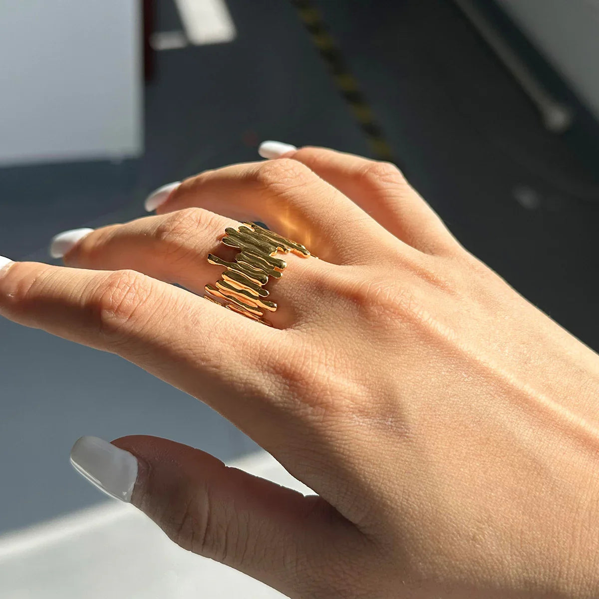 [ElanLuxe]Zoella Abstract Gold Ring