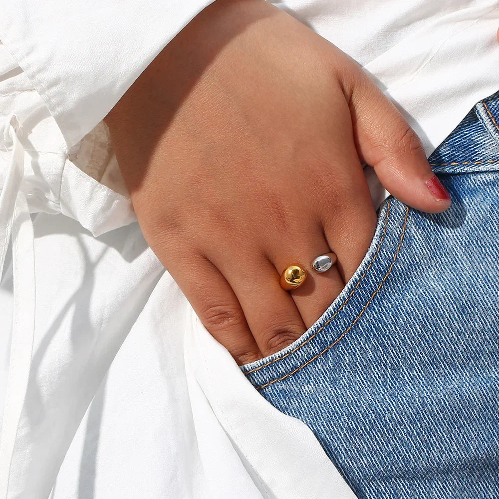 [ElanLuxe]Seren Two Tone Gold Ring