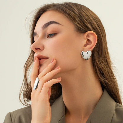 [ElanLuxe]Aubree Gold Heart Earrings