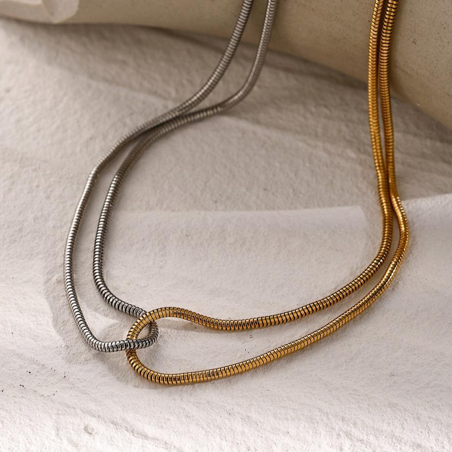 [ElanLuxe]Talia Two Tone Necklace