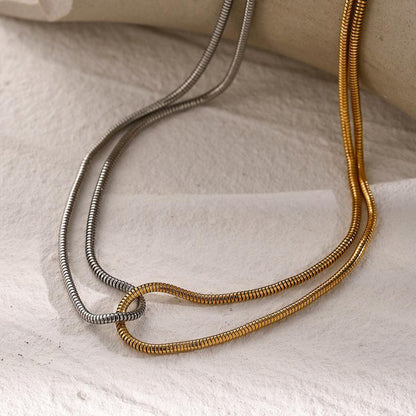 [ElanLuxe]Talia Two Tone Necklace