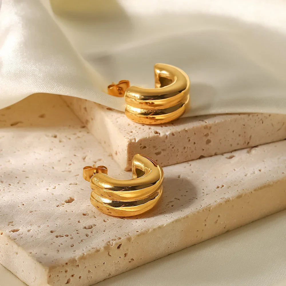 [ElanLuxe]Henrietta Gold Earrings