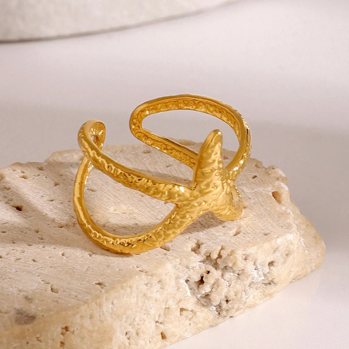 [ElanLuxe]Aurelie Gold Starfish Ring