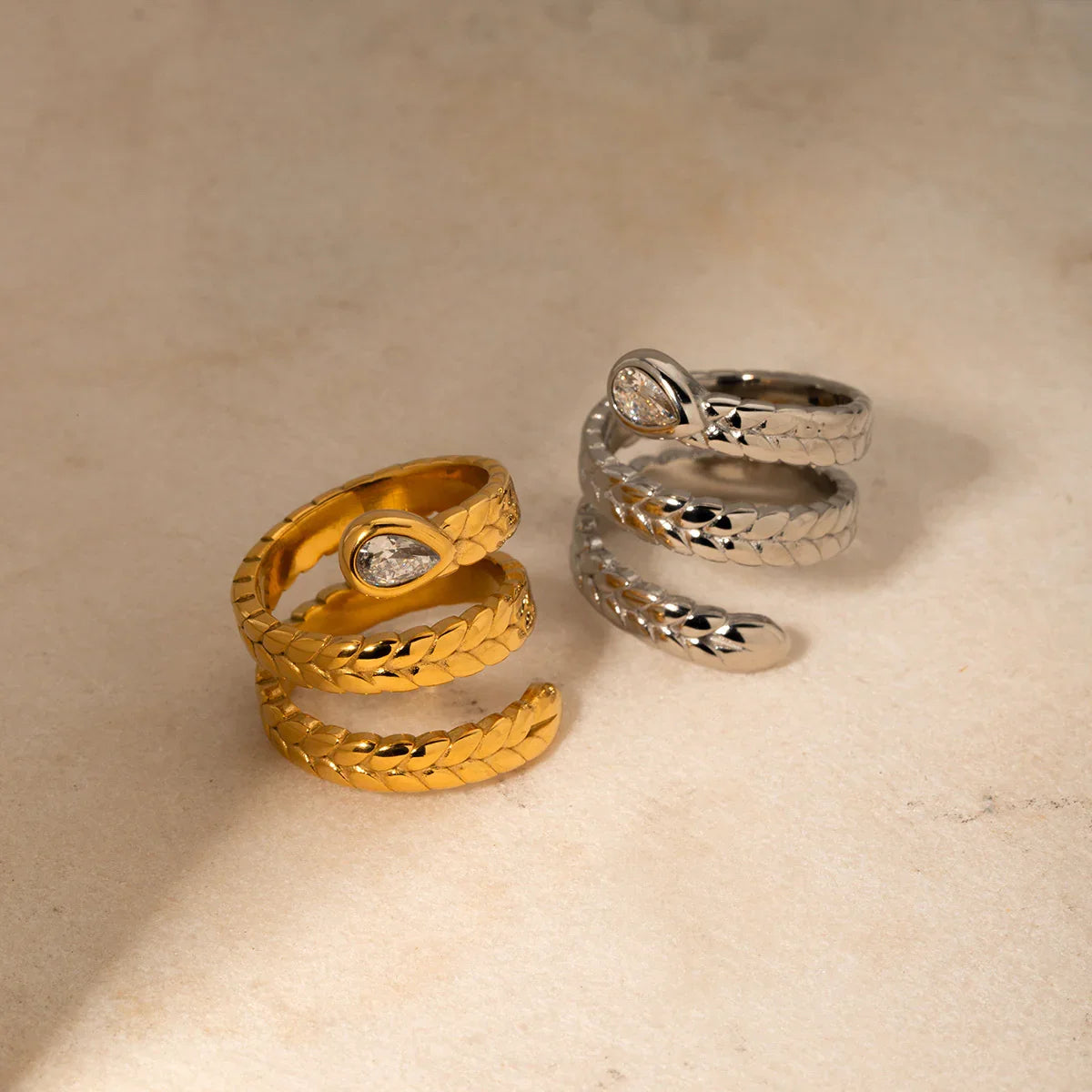 [ElanLuxe]Davina Gold Serpent Ring