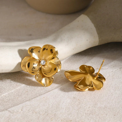 [ElanLuxe]Ainsley Floral Gold Earrings