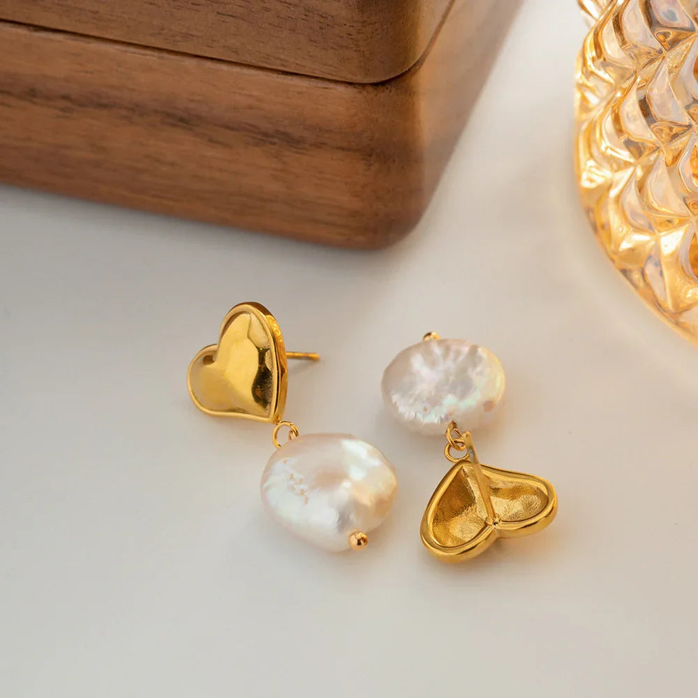[ElanLuxe]Blanche Freshwater Pearl Earrings