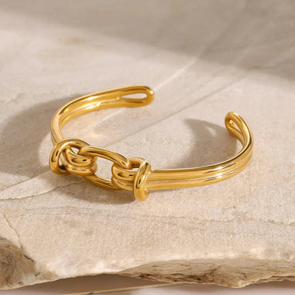 [ElanLuxe]Luce Gold Knot Bangle