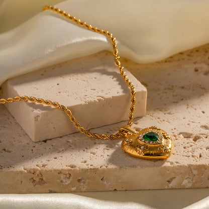 [ElanLuxe]Caelus Gold Heart Necklace